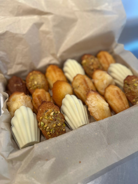 madeleine met chocolade